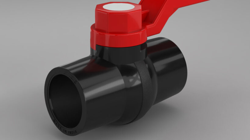 Solid UPVC Ball Valve Long Handle Black